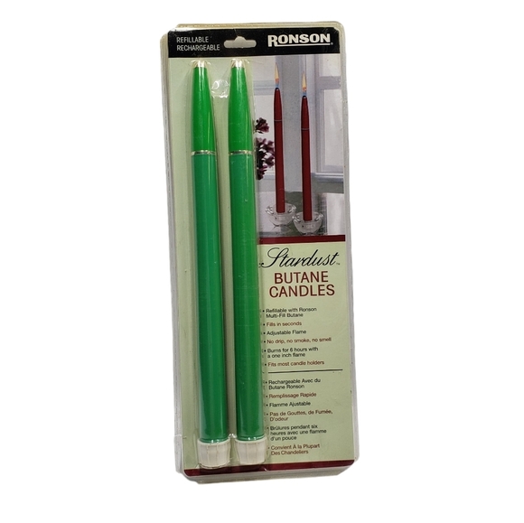 Ronson Stardust Butane Candles Refillable Green Holiday Christmas - Picture 14 of 14